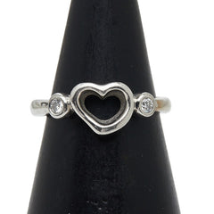 ティファニー オープンハート ダイヤモンド リング 指輪 Pt950 プラチナ レディース TIFFANY&Co. 【中古】