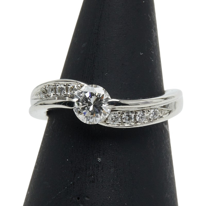 Pt900 プラチナ ダイヤ0.41ct ダイヤ0.103ct リング 指輪 レディース 6.5号 【中古】