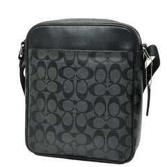 コーチ シグネチャー 斜め掛け ショルダーバッグ F54788 ブラック PVC レザー レディース COACH 【中古】