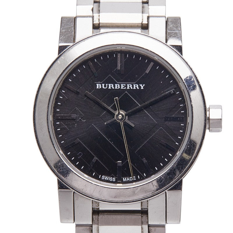 バーバリー ザ シティ 腕時計 BU9201 クオーツ ブラック文字盤 ステンレススチール メンズ BURBERRY 【中古】
