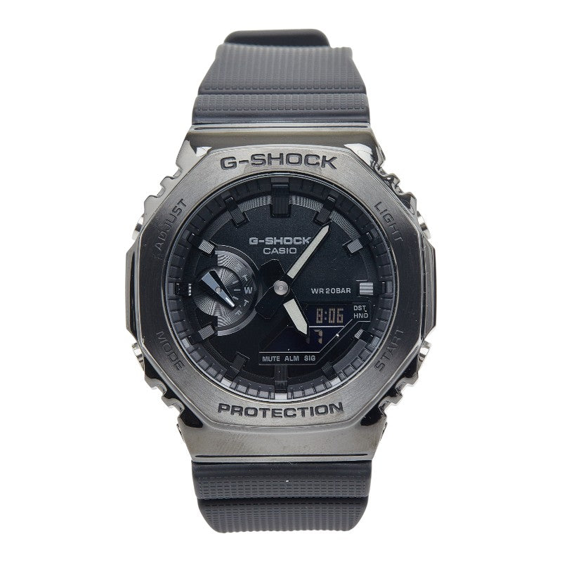 カシオ Gショック 腕時計 GM-2100BB-1AJF クオーツ ブラック文字盤 ステンレススチール ラバー メンズ CASIO 【中古】