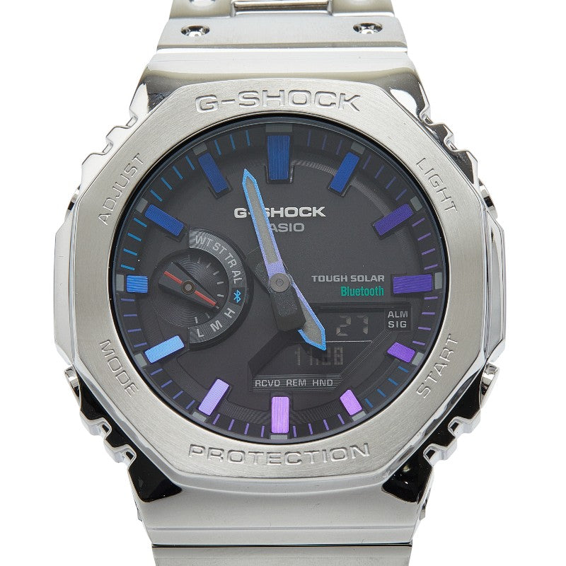 カシオ G-SHOCK FULL METAL POLYCHROMATIC ACCENTS 腕時計 GM-B2100PC-1AJF タフソーラー ブラック文字盤 ステンレススチール メンズ CASIO 【中古】