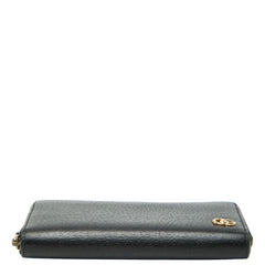グッチ GGマーモント ラウンドファスナー 長財布 428736 ブラック レザー レディース GUCCI 【中古】