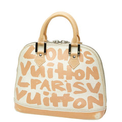 ルイ ヴィトン モノグラム グラフィティ アルマMM ハンドバッグ M92180 ホワイト ベージュ レザー レディース LOUIS VUITTON 【中古】