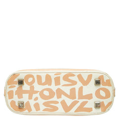 ルイ ヴィトン モノグラム グラフィティ アルマMM ハンドバッグ M92180 ホワイト ベージュ レザー レディース LOUIS VUITTON 【中古】