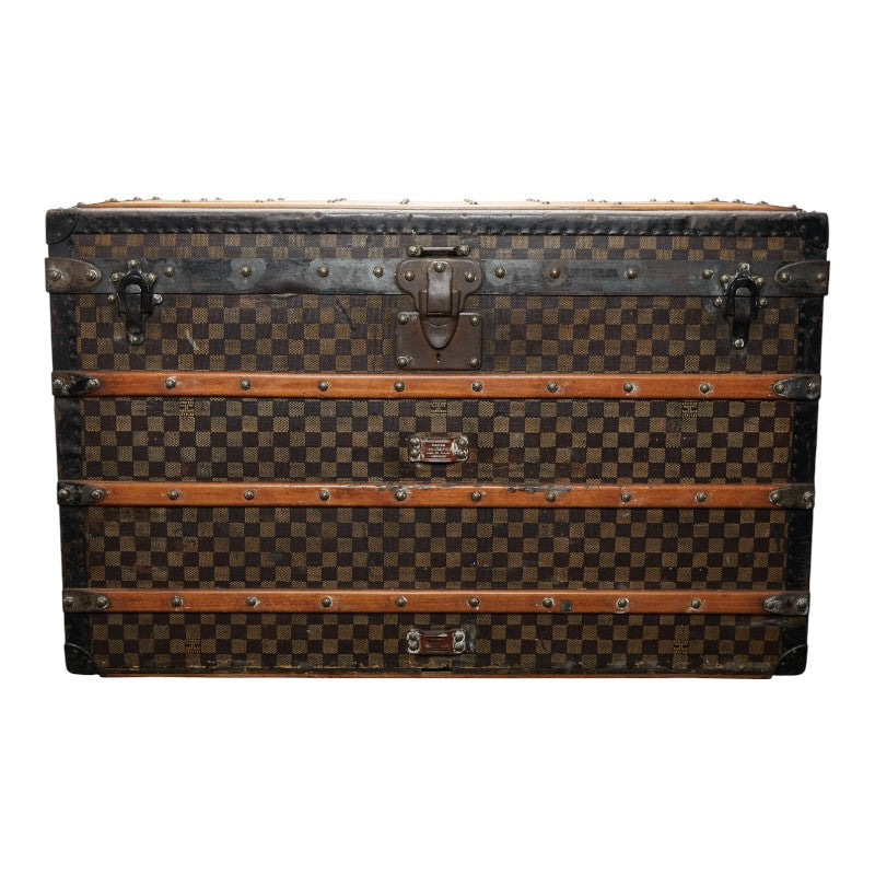 ルイ ヴィトン ダミエ スチーマー トランク トランク ブラウン PVC ウッド ブラス レディース LOUIS VUITTON 【中古】