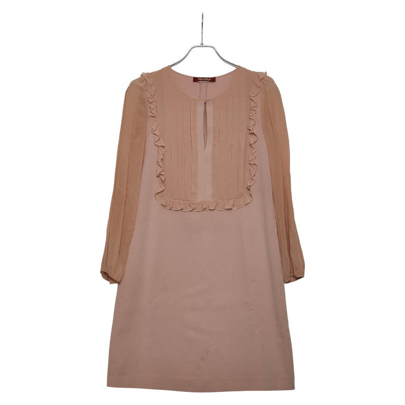マックスマーラ ワンピース 長袖 フリル ピンク レディース MAX MARA 【中古】