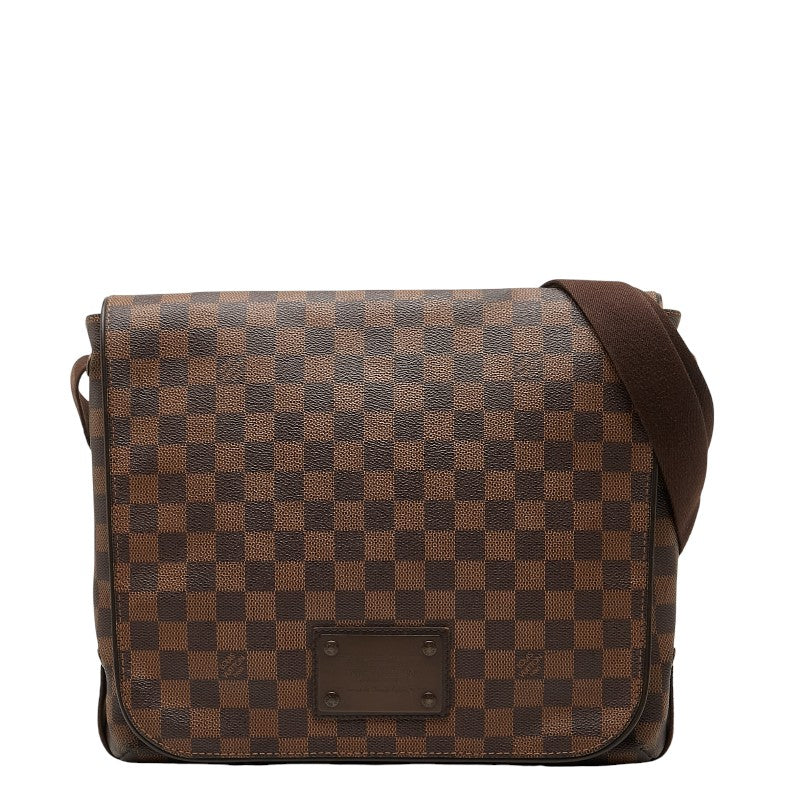 ルイ ヴィトン ダミエ ブルックリンMM 斜め掛け ショルダーバッグ N51211 ブラウン PVC レザー レディース LOUIS VUITTON 【中古】