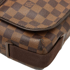 ルイ ヴィトン ダミエ ブルックリンMM 斜め掛け ショルダーバッグ N51211 ブラウン PVC レザー レディース LOUIS VUITTON 【中古】