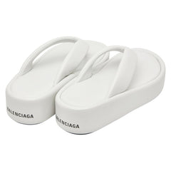 バレンシアガ 22SS RISE トングサンダル サイズ39 693549 ホワイト レザー レディース BALENCIAGA 【中古】
