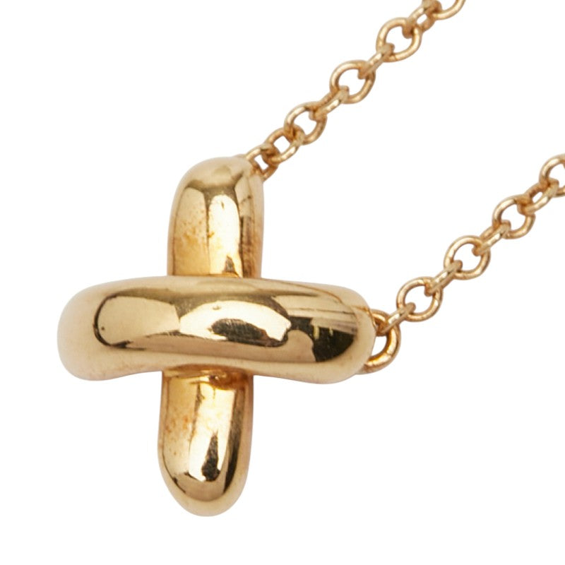 ティファニー クロスステッチ ネックレス K18YG イエローゴールド レディース TIFFANY&Co. 【中古】