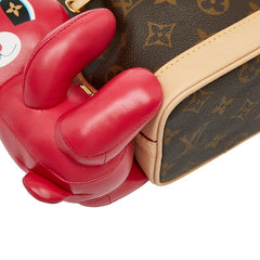 ルイ ヴィトン × Sun Yitian × ニコラ ジェスキエール アニモグラム ナノ ノエ ハンドバッグ ショルダーバッグ 2WAY M11305 ブラウン ピンク PVC レザー レディース LOUIS VUITTON 【中古】