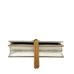 サンローラン YSLロゴ ケイト タッセル フリンジ 斜め掛け チェーン ショルダーバッグ ゴールド レザー レディース SAINT LAURENT 【中古】