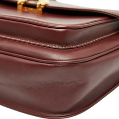 カルティエ 斜め掛け ショルダーバッグ ワインレッド ボルドー レザー レディース CARTIER 【中古】