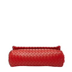 ボッテガヴェネタ イントレチャート チェーン ショルダーバッグ レッド レザー レディース BOTTEGAVENETA 【中古】