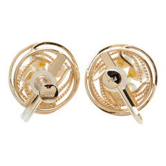 K14YG イエローゴールド アコヤパール4～4.5mm ラウンド イヤリング レディース 【中古】