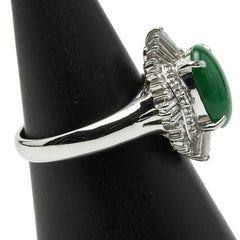 Pt900 プラチナ ヒスイ2.33ct ダイヤ0.63ct リング 指輪 レディース 14.5号 【中古】