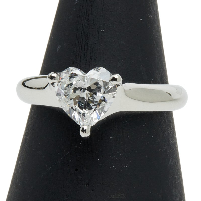ミキモト Pt950 プラチナ ダイヤ1.03ct ハートモチーフ 1P リング 指輪 レディース MIKIMOTO 10号 【中古】