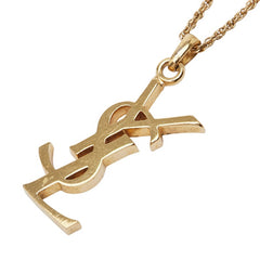 サンローラン YSLロゴ ネックレス ゴールド メッキ レディース SAINT LAURENT 【中古】