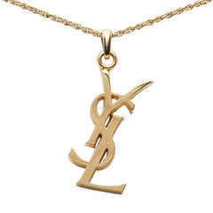 サンローラン YSLロゴ ネックレス ゴールド メッキ レディース SAINT LAURENT 【中古】