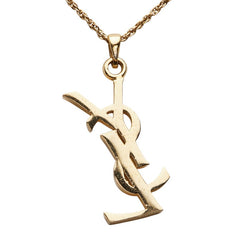 サンローラン YSLロゴ ネックレス ゴールド メッキ レディース SAINT LAURENT 【中古】