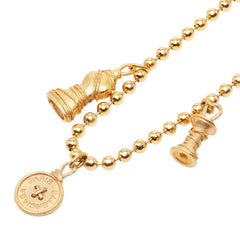 バレンシアガ ヴィンテージ ボタン トルソー モチーフ ネックレス ゴールド メッキ レディース BALENCIAGA 【中古】