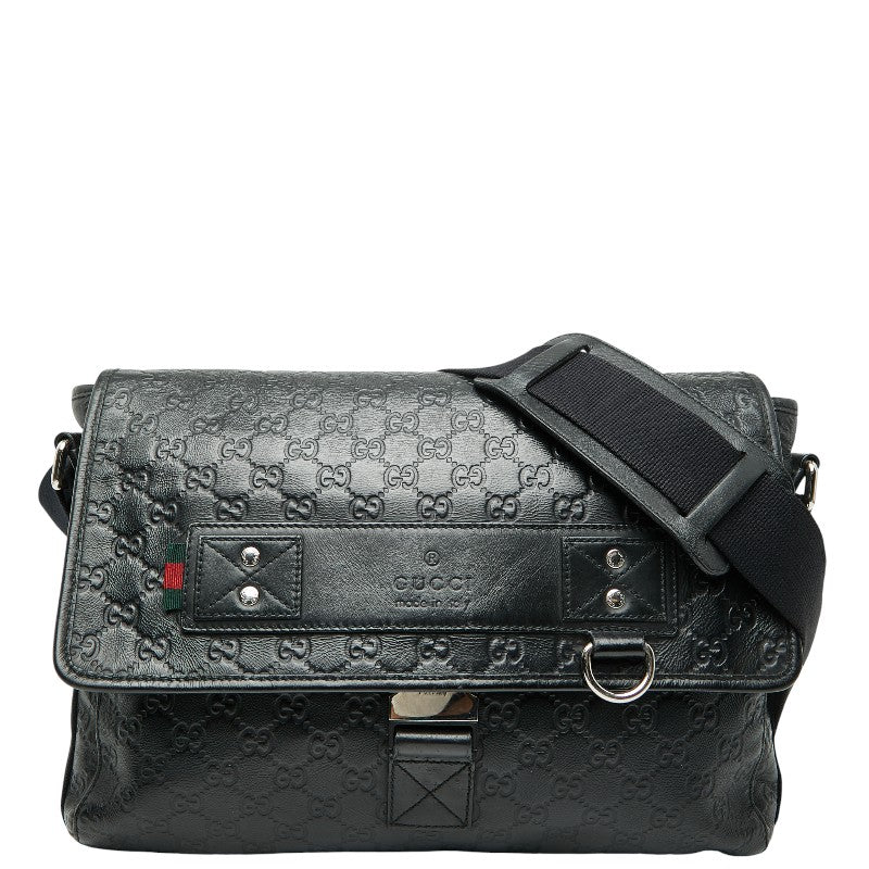 グッチ グッチシマ 斜め掛け ショルダーバッグ 246067 ブラック レザー レディース GUCCI 【中古】