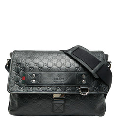 グッチ グッチシマ 斜め掛け ショルダーバッグ 246067 ブラック レザー レディース GUCCI 【中古】
