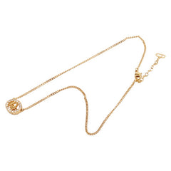 ディオール ロゴ ネックレス ゴールド メッキ ラインストーン レディース Dior 【中古】