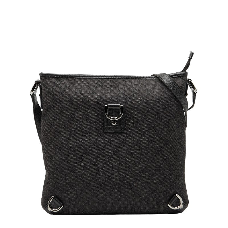 グッチ GGキャンバス アビー 斜め掛け ショルダーバッグ 268642 ブラック キャンバス レザー レディース GUCCI 【中古】