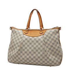 ルイ ヴィトン ダミエ アズール シラクーサGM ハンドバッグ ショルダーバッグ 2WAY N41111 ホワイト PVC レザー レディース LOUIS VUITTON 【中古】
