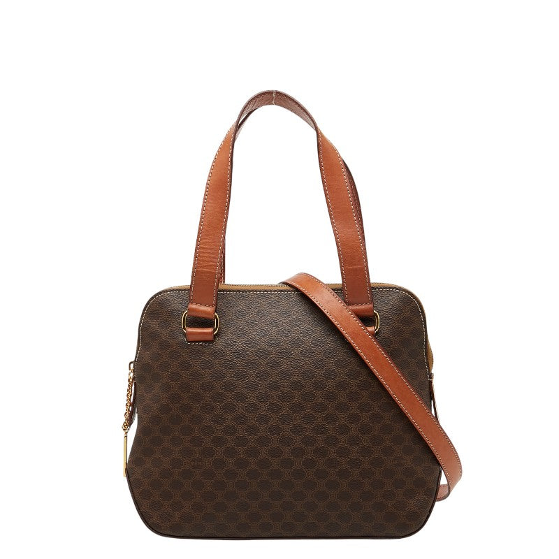 セリーヌ マカダム ハンドバッグ ショルダーバッグ 2WAY ブラウン PVC レザー レディース CELINE 【中古】