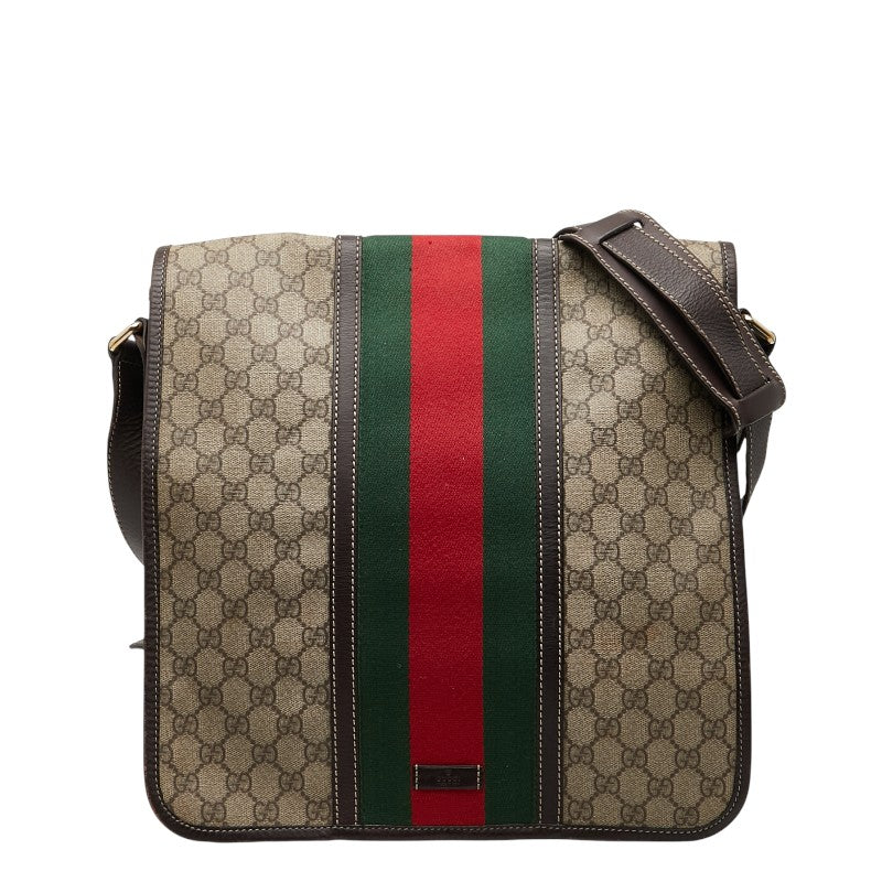 グッチ GGスプリーム シェリーライン 斜め掛け ショルダーバッグ 201444 ベージュ マルチカラー PVC レザー レディース GUCCI 【中古】