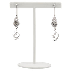 ディオール CDロゴ ラインストーン ピアス シルバー メタル レディース Dior 【中古】