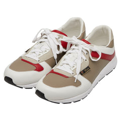 グッチ スニーカー サイズ6 336615 ホワイト グレー レッド レザー メンズ GUCCI 【中古】