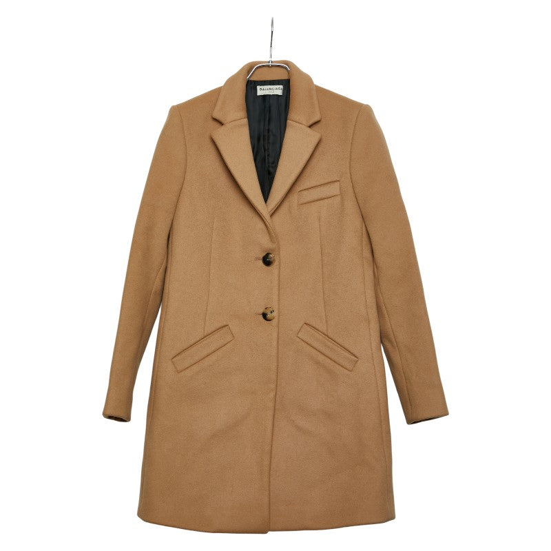 バレンシアガ チェスターコート サイズ38 ベージュ ウール ナイロン レディース BALENCIAGA 【中古】