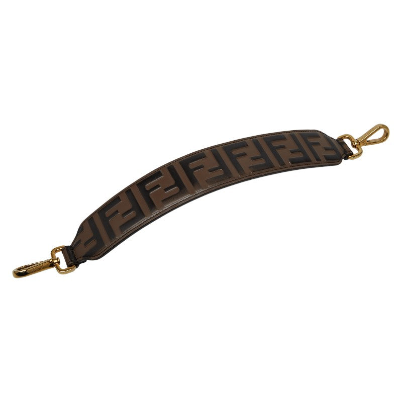 フェンディ ズッカ ショルダーストラップ ブラウン レザー レディース FENDI 【中古】