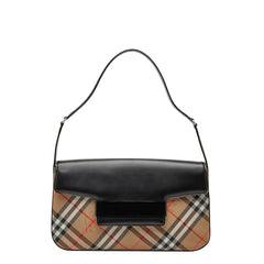 バーバリー ノバチェック シャドーホース ワンショルダーバッグ ベージュ マルチカラー キャンバス レザー レディース BURBERRY 【中古】