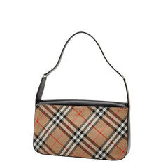 バーバリー ノバチェック シャドーホース ワンショルダーバッグ ベージュ マルチカラー キャンバス レザー レディース BURBERRY 【中古】