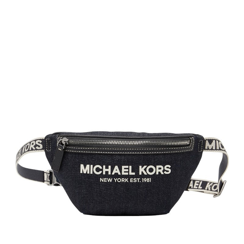 マイケルコース ミニ ベルトバッグ ボディバッグ ウエストバッグ インディゴブルー デニム レザー レディース Michael Kors 【中古】