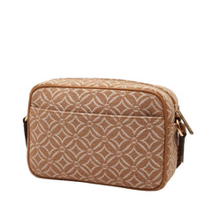 マイケルコース JET SET ITEM ロゴ 斜め掛け ショルダーバッグ ブラウン キャンバス レザー レディース Michael Kors 【中古】