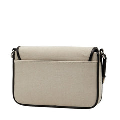 マイケルコース 斜め掛け ショルダーバッグ ベージュ ブラック キャンバス レザー レディース Michael Kors 【中古】