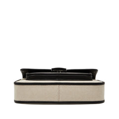 マイケルコース 斜め掛け ショルダーバッグ ベージュ ブラック キャンバス レザー レディース Michael Kors 【中古】