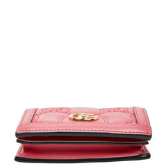 グッチ GGマトラッセ 二つ折り財布 コンパクトウォレット 723786 ピンク レザー レディース GUCCI 【中古】