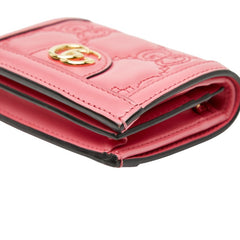 グッチ GGマトラッセ 二つ折り財布 コンパクトウォレット 723786 ピンク レザー レディース GUCCI 【中古】