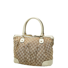 グッチ GGキャンバス スーキー トートバッグ ショルダーバッグ 2WAY 285730 ベージュ ブラウン キャンバス レザー レディース GUCCI 【中古】
