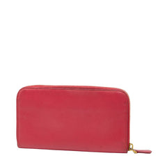 プラダ ロゴ ラウンドファスナー 長財布 1ML506 ピンク サフィアーノレザー レディース PRADA 【中古】