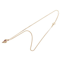 K18YG イエローゴールド ルビー0.13ct ダイヤ0.20ct ペンダントネックレス レディース 【中古】