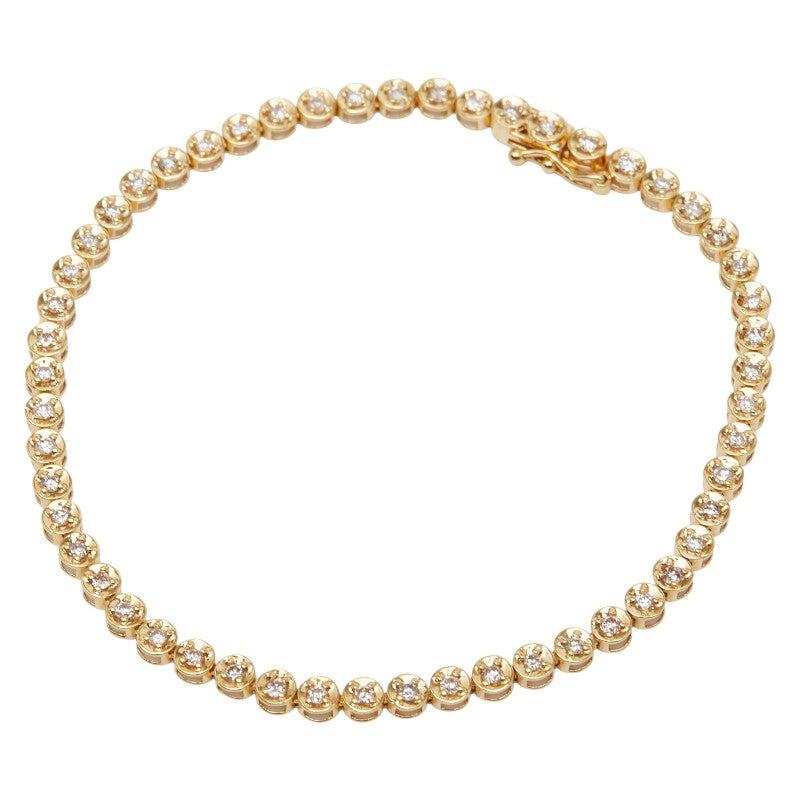 K18YG イエローゴールド ダイヤ1.00ct テニスブレスレット レディース 【中古】