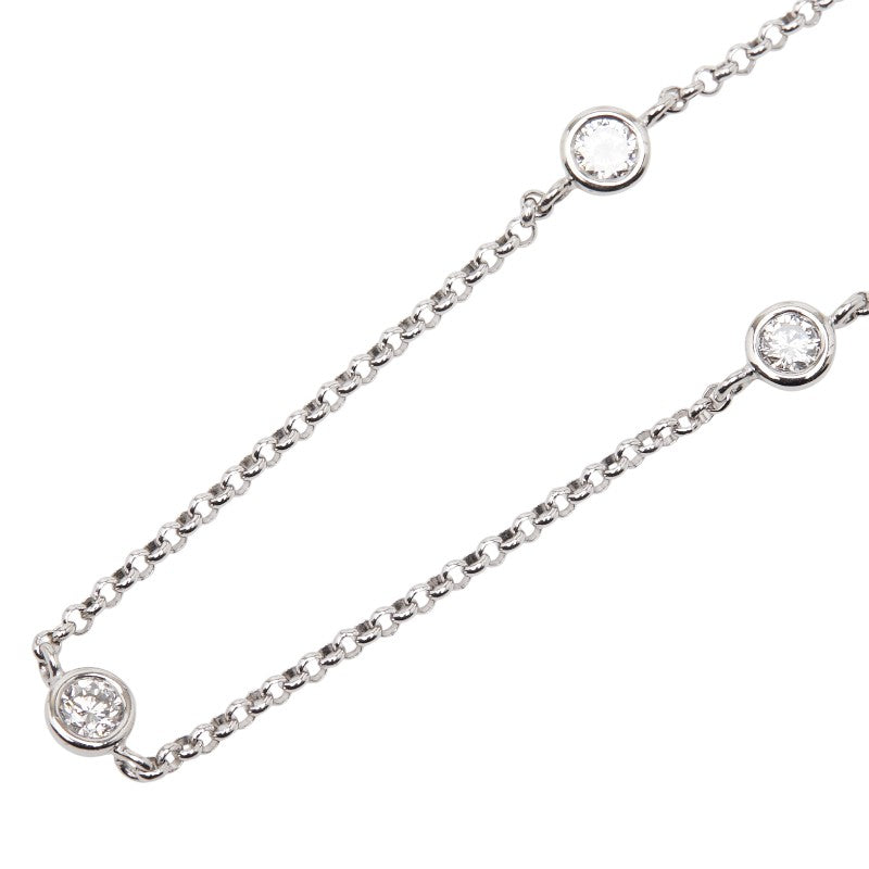 Pt900 プラチナ Pt850 プラチナ ダイヤ1.00ct ステーションネックレス レディース 【中古】